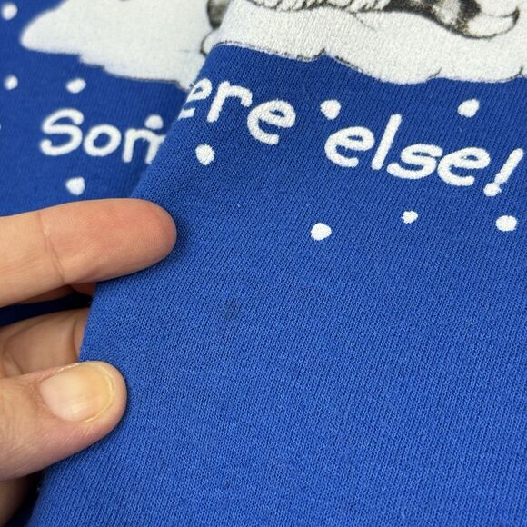 Vtg Holiday Cat Crewneck Sweatshirt Womens L Kitten Grandma Let it Snow Holiday - Picture 4 of 12